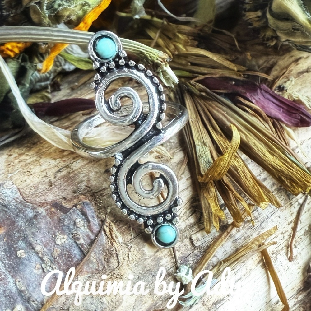Intricate Silver and Turquoise Ring